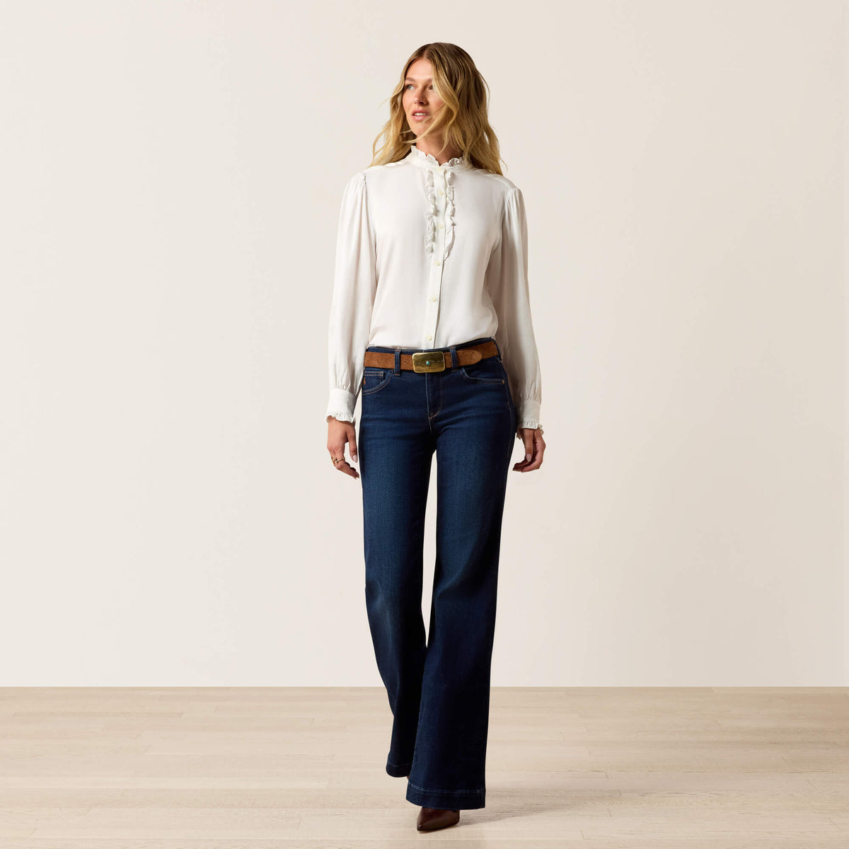 Ariat Cricklade Blouse rayon blend fabric with soft drape for ranch wear and rodeo
