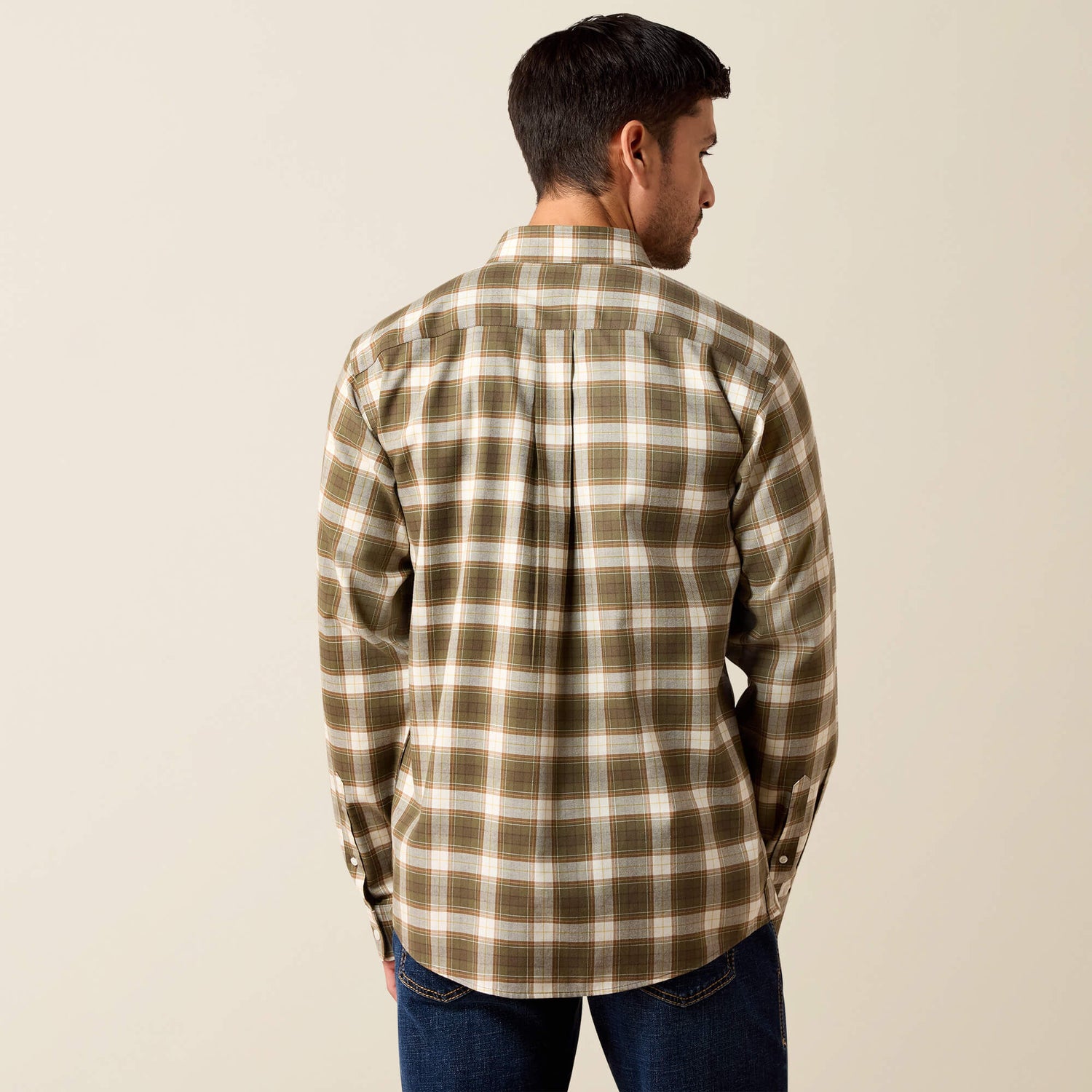 Western clothing mens fashion Utah boutique Ariat Mens Clement Shirt Earth Plaid SKU 10079223 Boltranchstore.com free shipping
