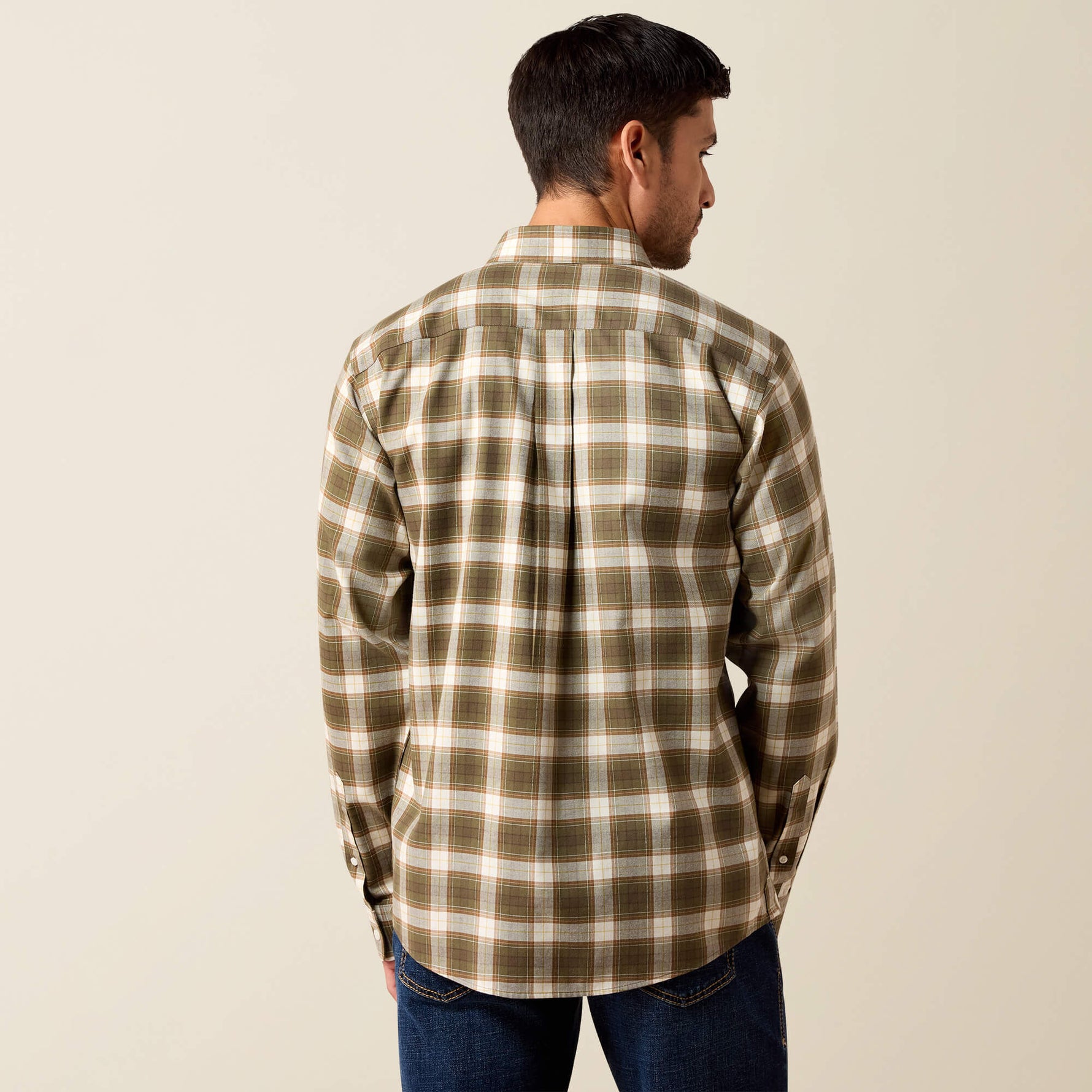 Western clothing mens fashion Utah boutique Ariat Mens Clement Shirt Earth Plaid SKU 10079223 Boltranchstore.com free shipping