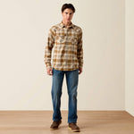Rodeo mens western style Utah boutique Ariat Mens Retro Hayes Fitted Snap Shirt Peyote Plaid SKU 10079299 Boltranchstore.com free shipping