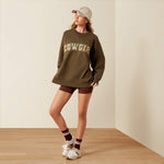 Rodeo western style womens boutique Utah Ariat Womens Oversize Sweatshirt Ivy Green SKU 10079328 Boltranchstore.com free shipping