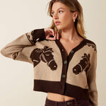 Ariat Colter Cardigan wool blend knit in warm earth tones for Park City western styling
