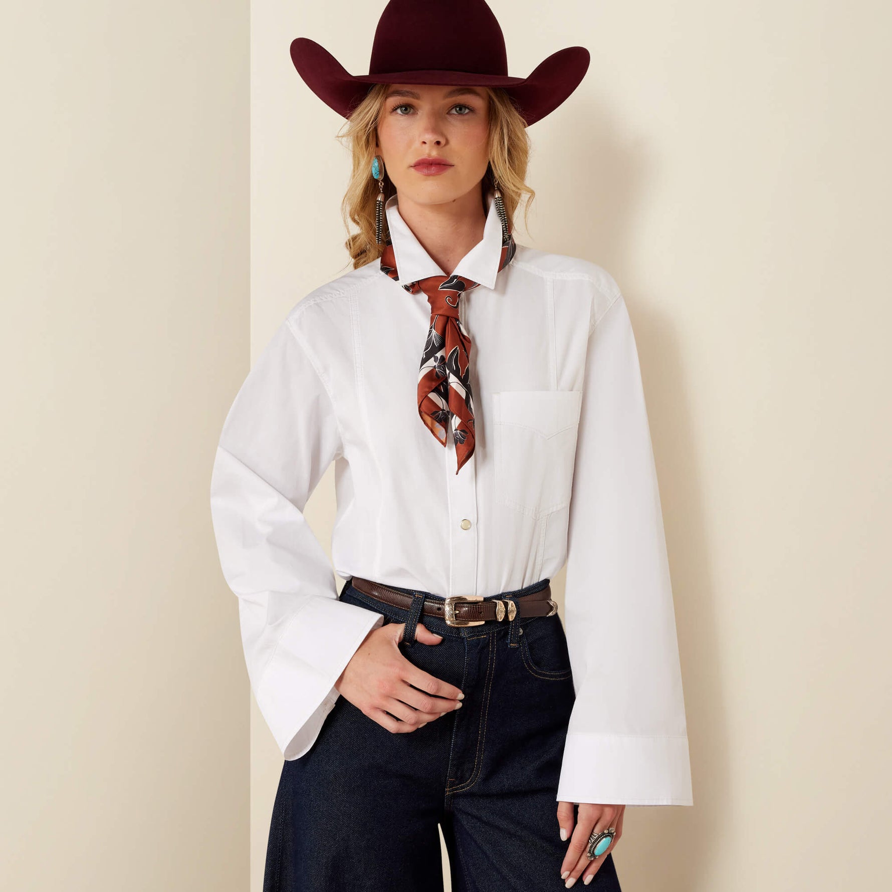 Utah womens western boutique fashion rodeo Ariat Womens Cassidy Top White SKU 10079427 Boltranchstore.com free shipping