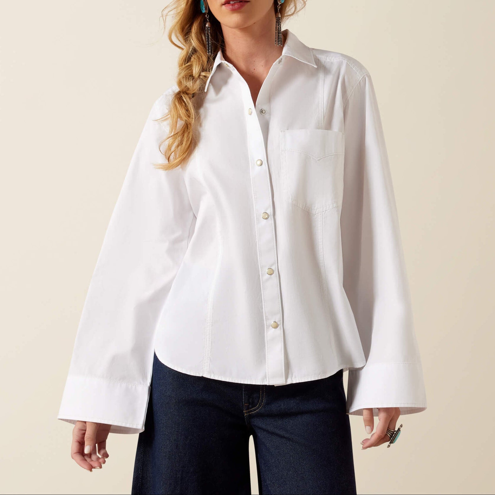 Womens western boutique Utah womens fashion Ariat Womens Cassidy Top White SKU 10079427  Ariat Womens Cassidy Top in stock at bolt ranch store in kamas utah 