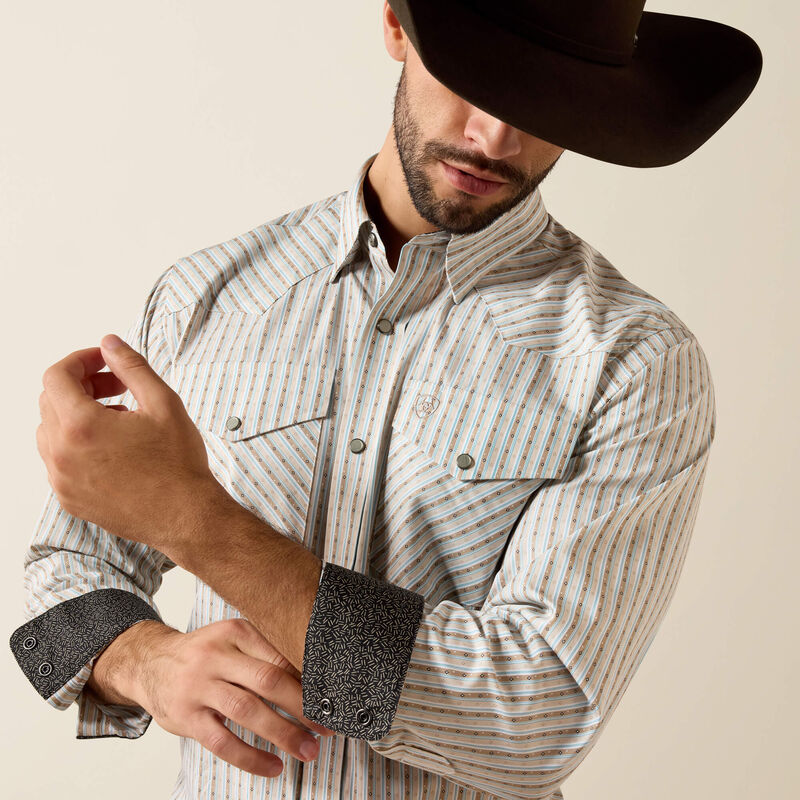 Ariat Mens WF Burnard Snap Savanah Brown Shirt