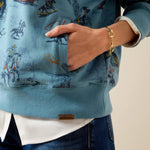 Utah womens western boutique fashion rodeo Ariat Womens Painted Half Zip Sweatshirt Retro Rodeo SKU 10079452 Boltranchstore.com free shipping
