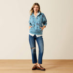 Rodeo western style womens boutique Utah Ariat Womens Painted Half Zip Sweatshirt Retro Rodeo SKU 10079452 Boltranchstore.com free shipping