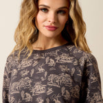 Womens western clothing Utah rodeo fashion Ariat Womens Essential Crew Sweatshirt Retro Rodeo Carbon Copy SKU 10079453 Boltranchstore.com free shipping
