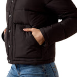 Ariat Frontier Puffer Jacket side hand pockets set into the quilted panels cowgirl outerwear