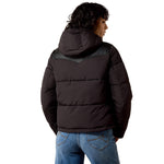 Ariat Frontier Puffer Jacket cropped puffer silhouette with wide quilted baffles and long sleeves womens western clothing