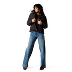 Ariat Frontier Puffer Jacket styled with denim for rodeo and everyday western fashion in Kamas Utah