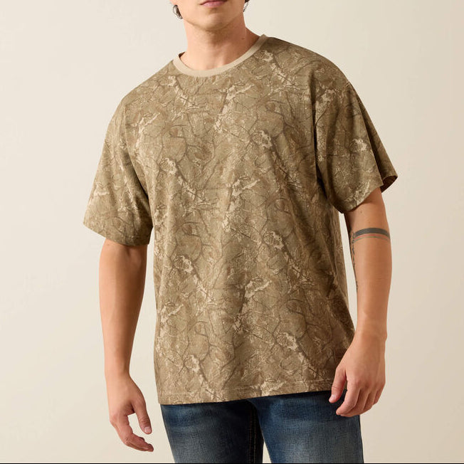  10079583 Ariat Mens All Over Print Camo ToughStock Boxy TShirt mens western 
