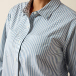 Womens western clothing Utah rodeo fashion Ariat Womens Everything Shirt Glacier Stripe SKU 10079621 Boltranchstore.com free shipping