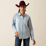 Utah womens western boutique fashion rodeo Ariat Womens Everything Shirt Glacier Stripe SKU 10079621 Boltranchstore.com free shipping