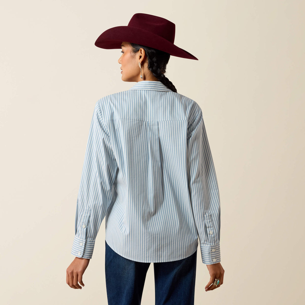 Western clothing womens fashion Utah boutique Ariat Womens Everything Shirt Glacier Stripe SKU 10079621 Boltranchstore.com free shipping