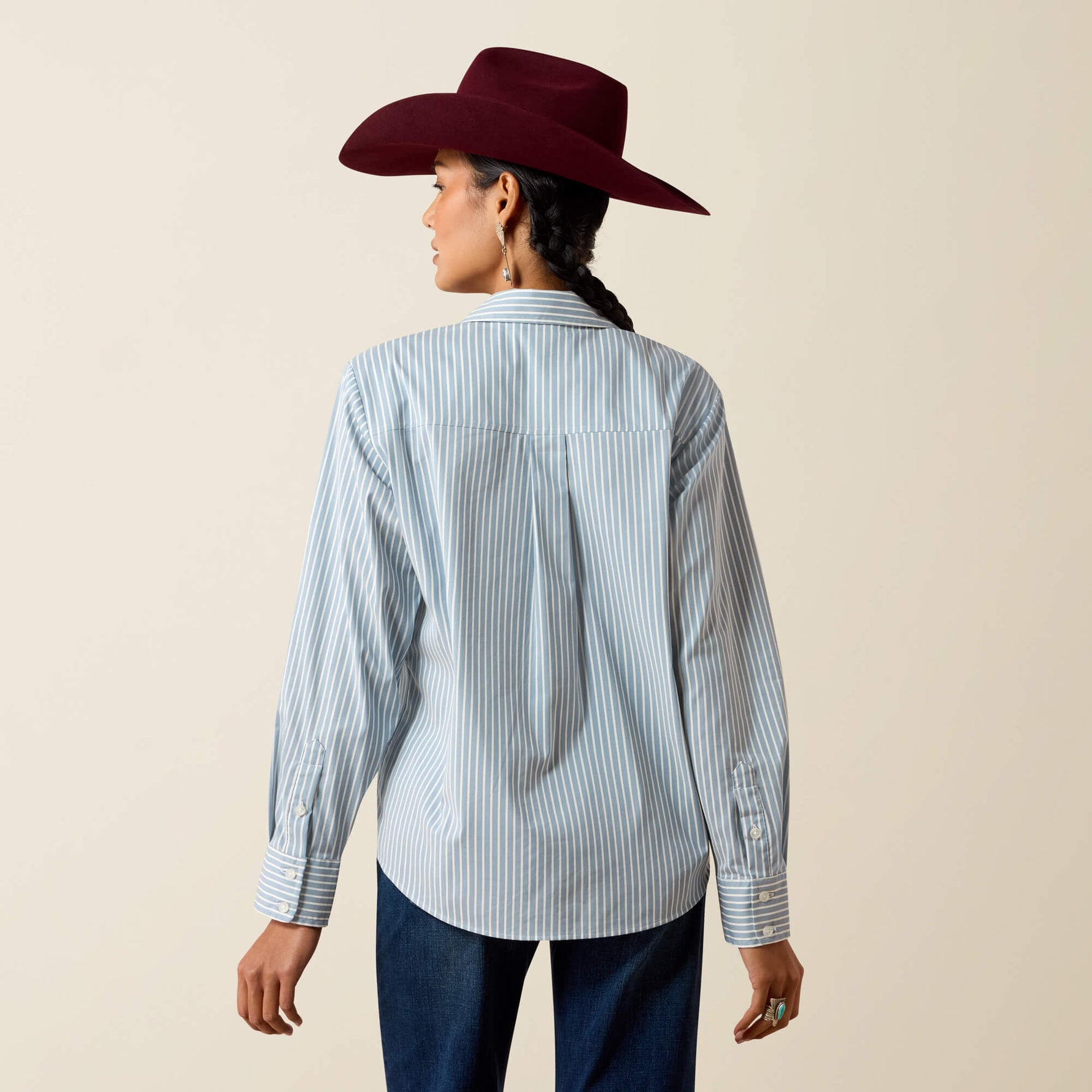 Western clothing womens fashion Utah boutique Ariat Womens Everything Shirt Glacier Stripe SKU 10079621 Boltranchstore.com free shipping