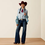 Rodeo western style womens boutique Utah Ariat Womens Everything Shirt Glacier Stripe SKU 10079621 Boltranchstore.com free shipping