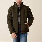 Ariat Boys Crius Insulated Jacket Forest Night deep olive green quilted ripstop jacket for kids western clothing Utah SKU 10079624