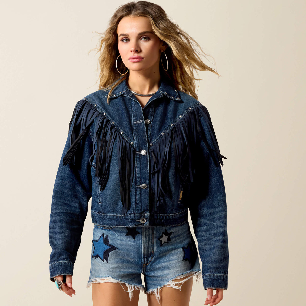 Ariat Americana Denim Jacket 12 oz ring spun non stretch denim layering piece for womens western clothing Kamas