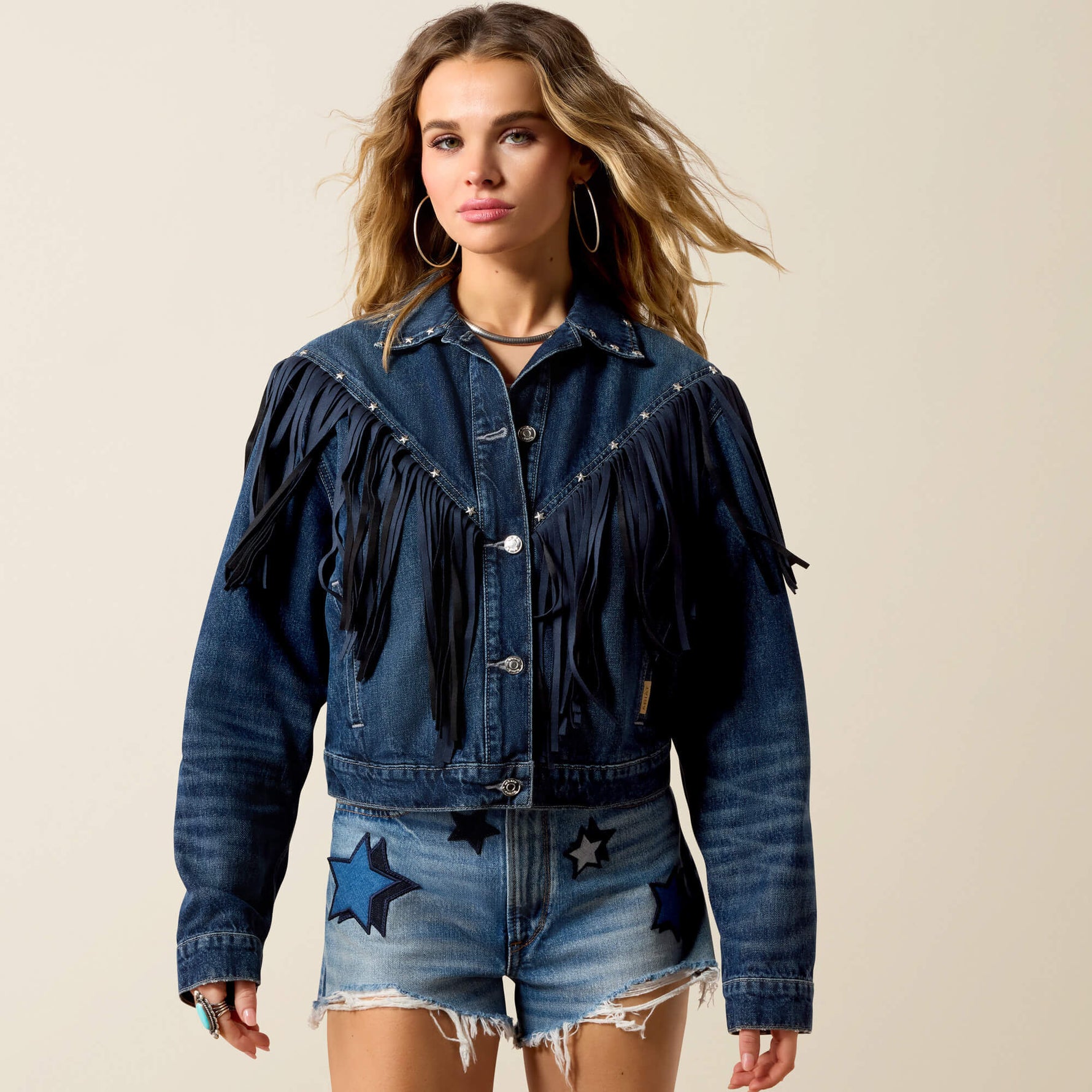 Ariat Americana Denim Jacket 12 oz ring spun non stretch denim layering piece for womens western clothing Kamas