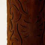 Ariat Womens Vallie X Toe Western Boot textured suede and tonal underlay design that highlights the shaft rodeo