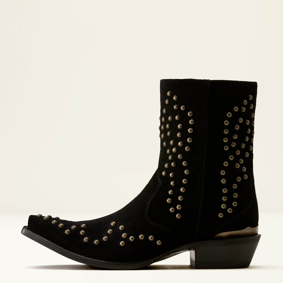 Ariat Siren X Toe Western Boot Black Suede X toe silhouette with 7.5 inch shaft and 1.5 inch dress heel western fashion