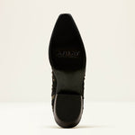 Ariat Siren X Toe Western Boot Black Suede vegetable tanned leather sole with Goodyear welt construction ranch wear