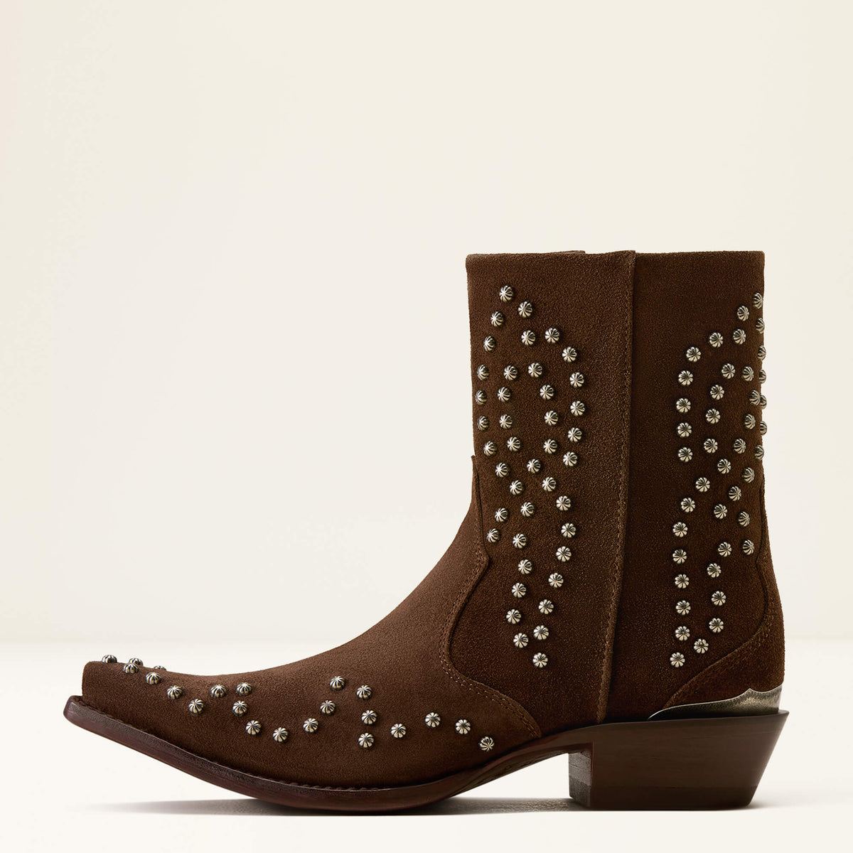 Ariat Siren X Toe Western Boot Walnut Suede X toe silhouette with 7.5 inch shaft and 1.5 inch dress heel western fashion