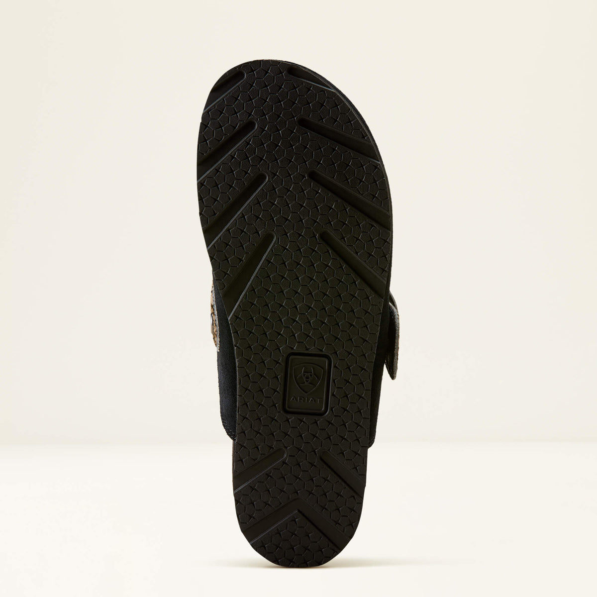Ariat Country Mule Black Suede Brindle Hair On black Duratread outsole with chevron tread pattern ranch wear