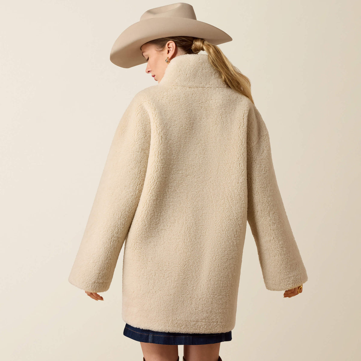 Ariat Womens Scarlett Jacket Parchment refined silhouette with plush texture throughout