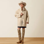 Ariat Womens Scarlett Jacket Parchment hip length cut with long sleeves for cold weather