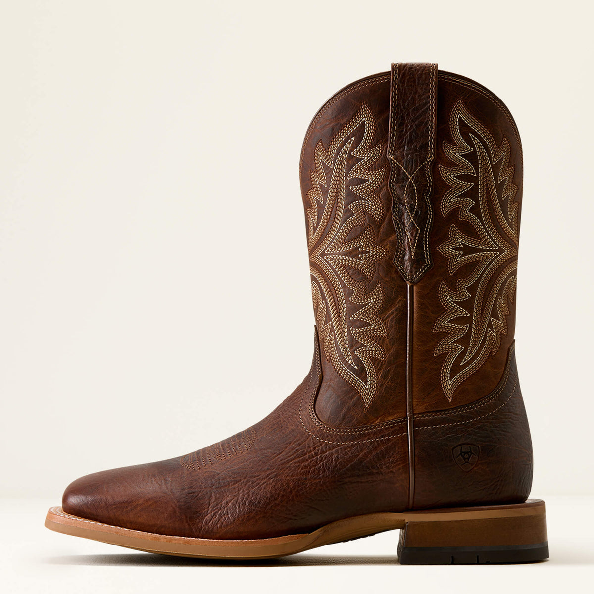 Ariat Mens Walker Wide Square Toe Cowboy Boot 11 inch shaft and horseman heel on a classic cowboy profile ranch wear