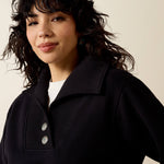 Ariat Womens Butler Pullover Black cozy everyday layer for ranch wear and rodeo season Kamas
