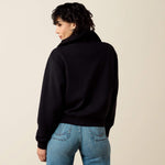 Ariat Womens Butler Pullover Black soft wrapped collar with a feminine polished shape cowgirl