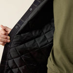 Ariat Boys Retro Shirt Jacket Charcoal Plaid western yoke and chest pocket details with Ariat branding Kamas