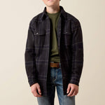 Ariat Boys Retro Shirt Jacket Charcoal Plaid charcoal plaid polyester shirt jacket kids western clothing Utah SKU 10080730