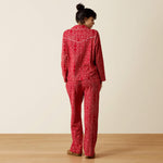 Ariat Dreams Pajama Set Western yoke detail across the shoulders of the long sleeve top cowgirl loungewear