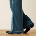 Ariat Womens Ultra High Rise Mavis Wide Leg Jeans contoured waistband with zipper fly and button closure ranch wear