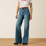 Ariat Womens Ultra High Rise Mavis Wide Leg Jeans Delaware blue stretch denim wide leg jean womens western boutique Utah SKU 10080875