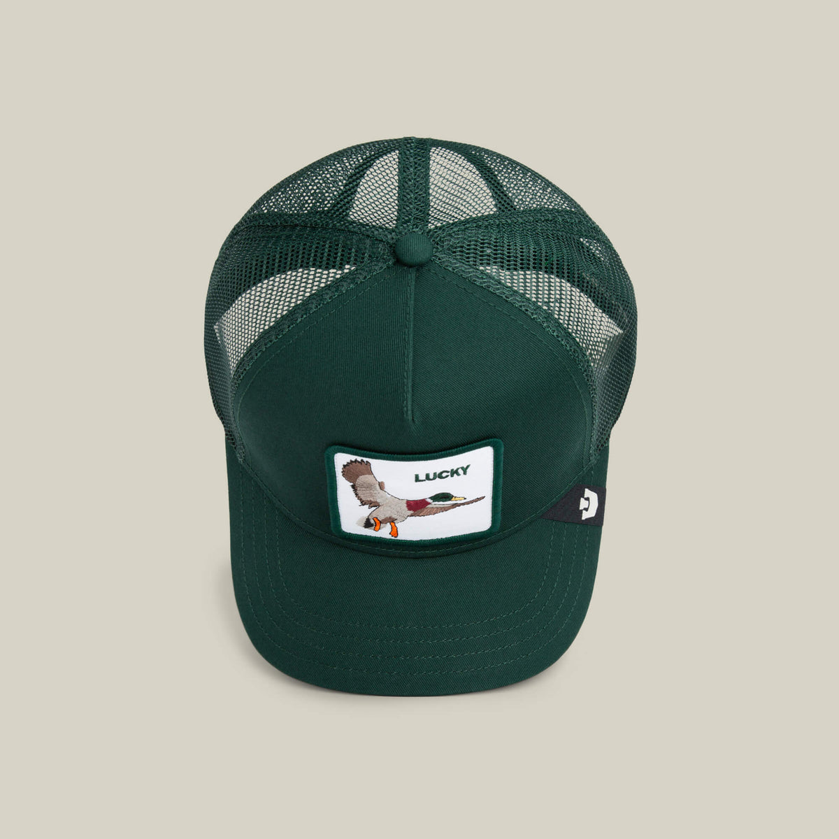 Goorin Bros The Lucky Duck six panel crown with a matching covered top button and clean seams rodeo ready