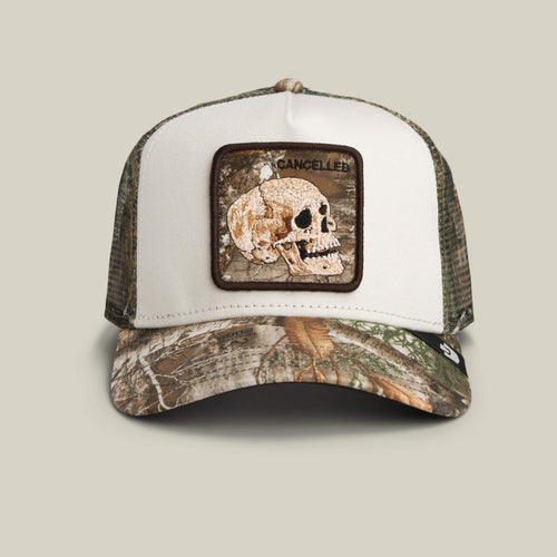 Goorin Bros Realtree Edge Cancelled Skull Trucker Hat 101-2986-CAM01-F01 Boltranchstore.com Free Shipping camoflauge camo trucker hat 