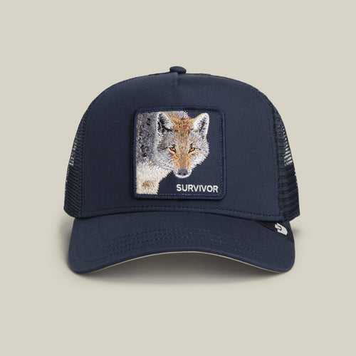 Goorin Bros Survivor Trucker Hat 101-3003-EDG01 NAVY wolf survivor hat cap trucker hat baseball hat popular Boltranchstore.com Free Shipping