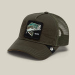 Goorin Bros Badlands Bass classic trucker silhouette with a structured front and precurved brim cowgirl style