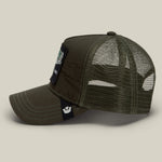 Goorin Bros Badlands Bass olive mesh panels through the sides and back for airflow cowboy style