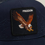 Goorin Bros Badlands Eagle embroidered patch framed clean on the crown with tonal stitching western fashion