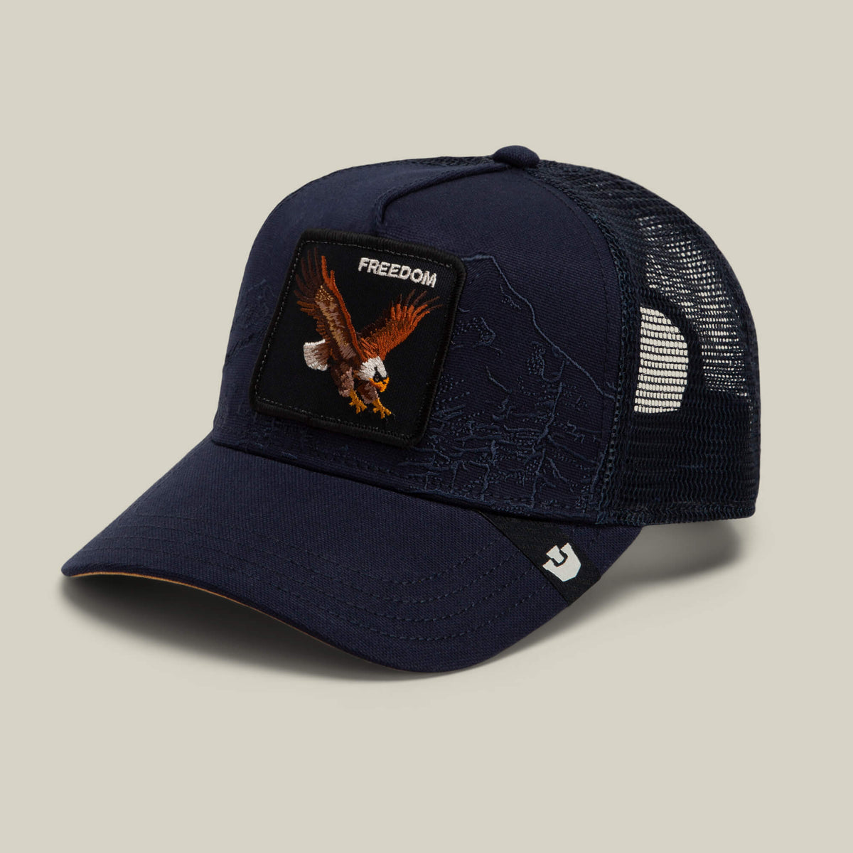 Goorin Bros Badlands Eagle classic trucker silhouette with a structured front and precurved brim cowgirl style