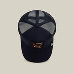 Goorin Bros Badlands Eagle six panel crown with a matching covered top button and clean seams rodeo ready