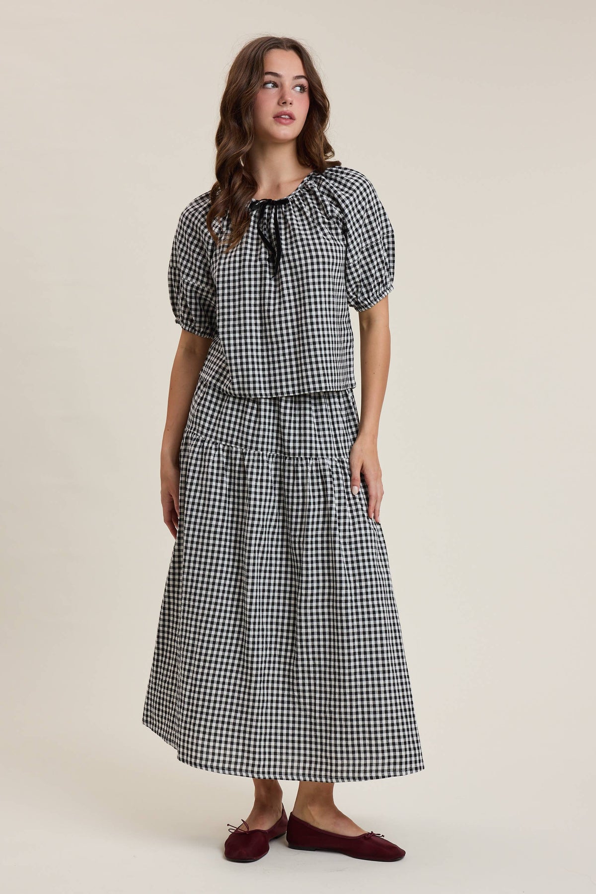 Sam Gingham Top and Skirt Set