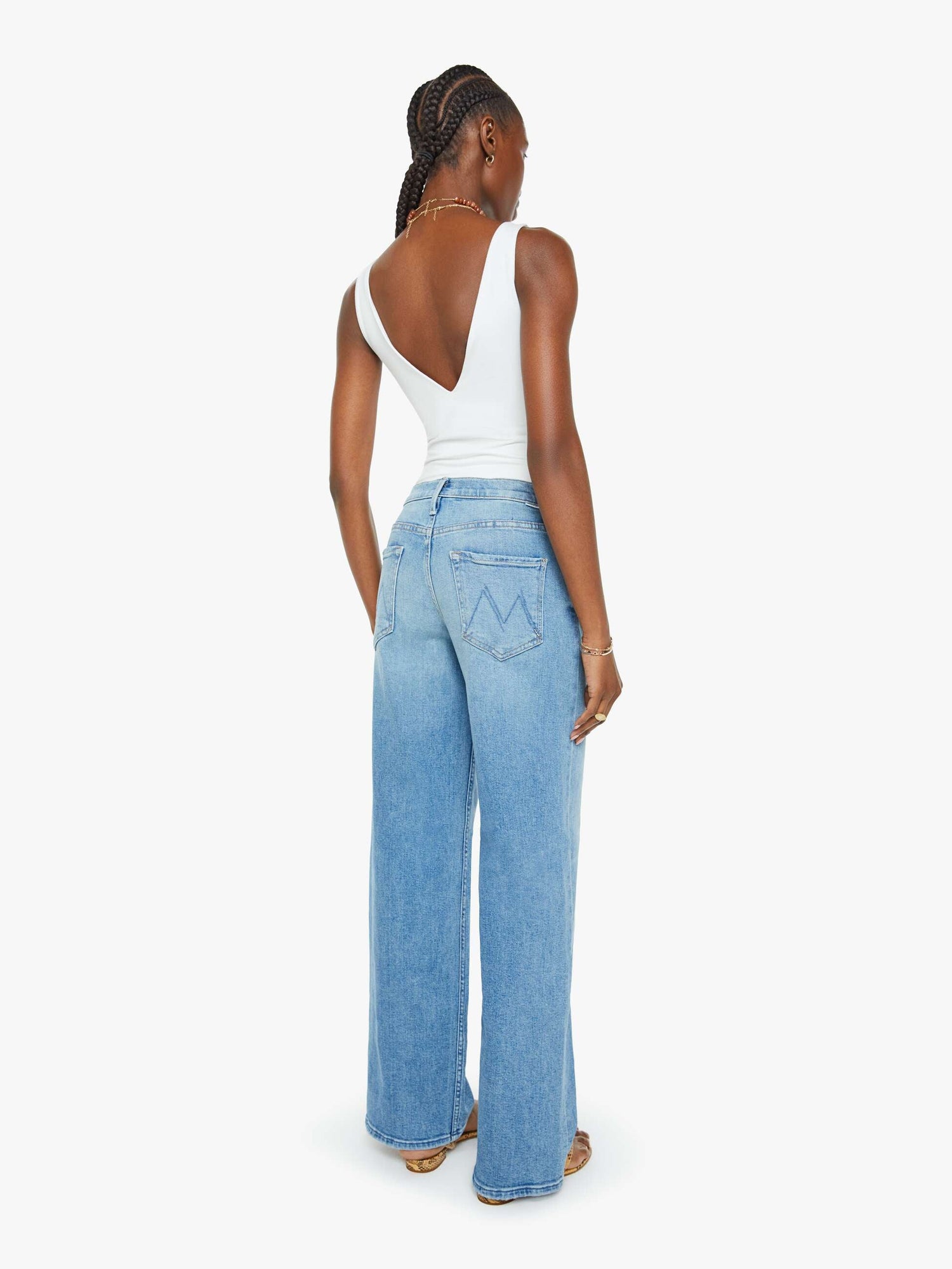 10798-1351-GWU Mother Denim The Spinner Zip Sneak in glow up womens viral denim jeans free shipping at Boltranchstore.com
