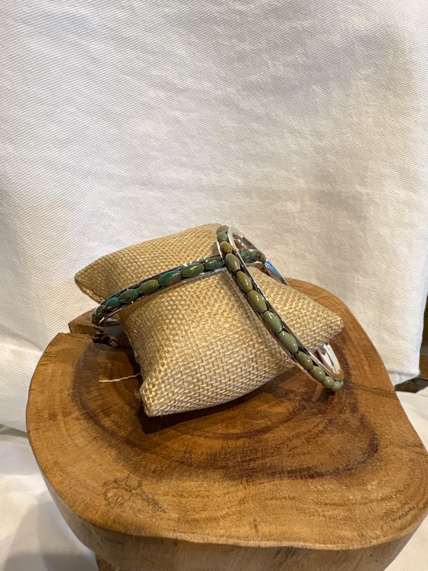 Paige Wallace Green Turquoise Tube Bangle